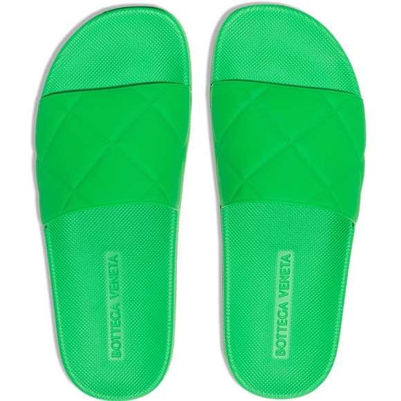 Bottega Veneta Intecciato Matte Rubber Slides Grass Green sz 38 - Picture 4 of 14